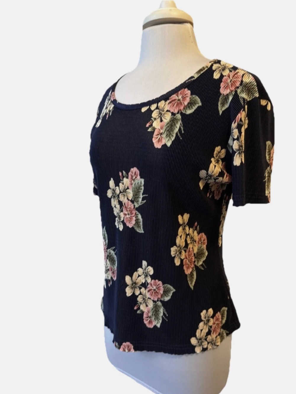 Jaipur Floral On Black Tee View 2